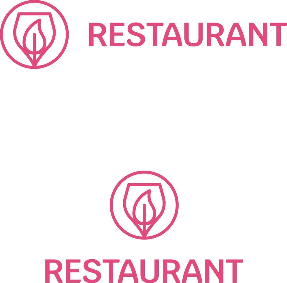 Restaurant business logo with brand name. Wineglass and candle icon. Creative design element. Visual identity. Suitable for food chain, bar, restaurant, eatery. vector