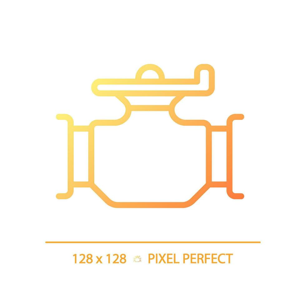 Pipeline valve gradient linear vector icon. Piping system. Flow control. Oil production. Pressure regulator. Thin line color symbol. Modern style pictogram. Vector isolated outline drawing