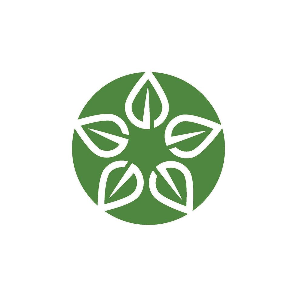 Logos of green Tree leaf ecology vector