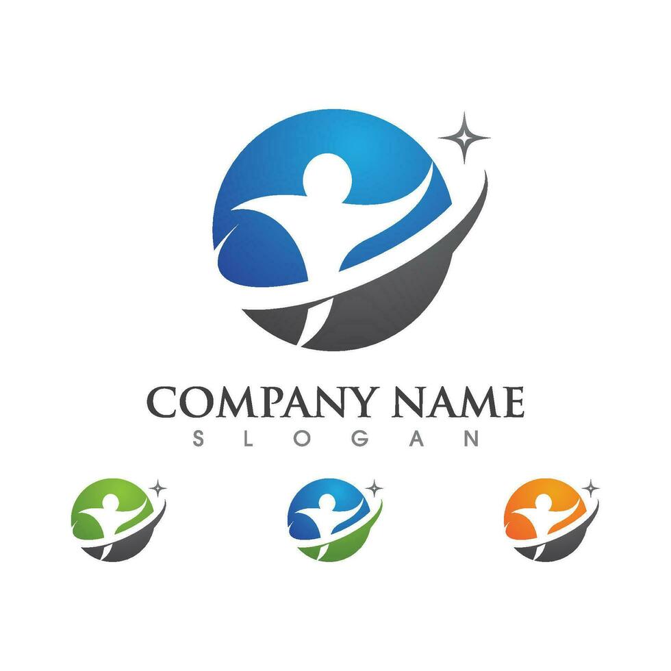 Human character logo sign vector