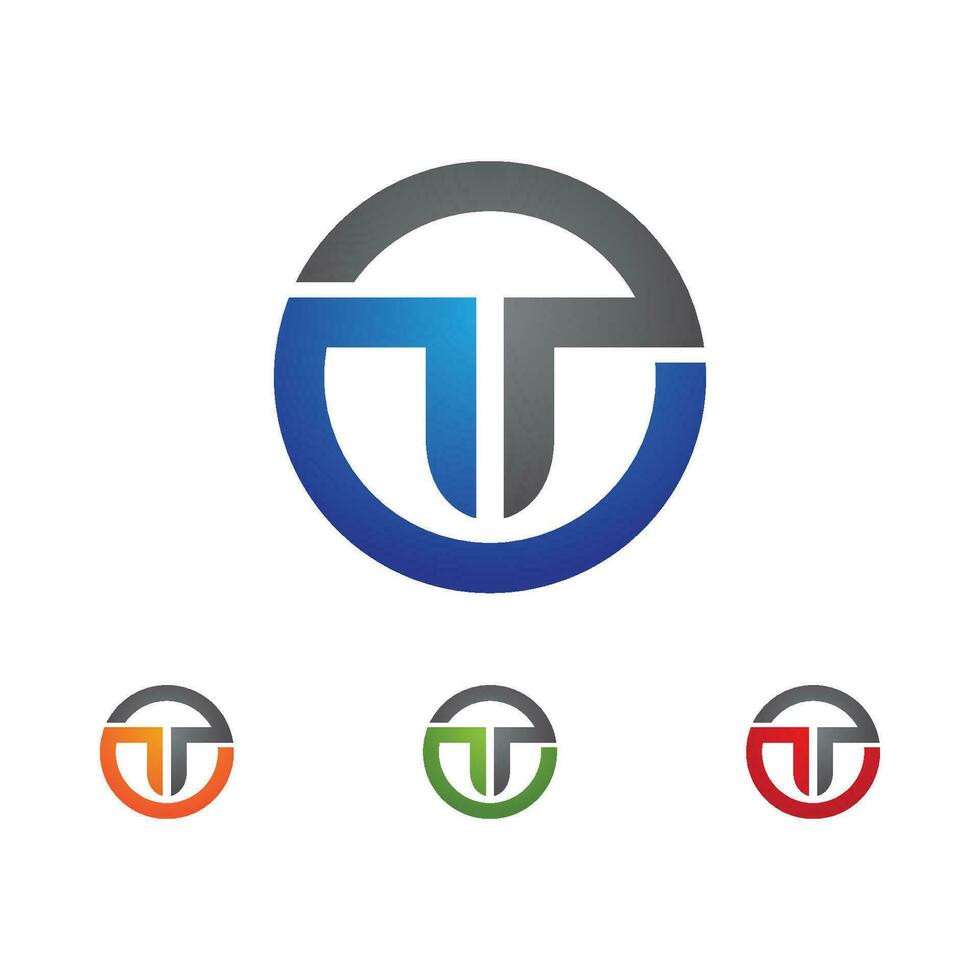 t letra logo modelo vector