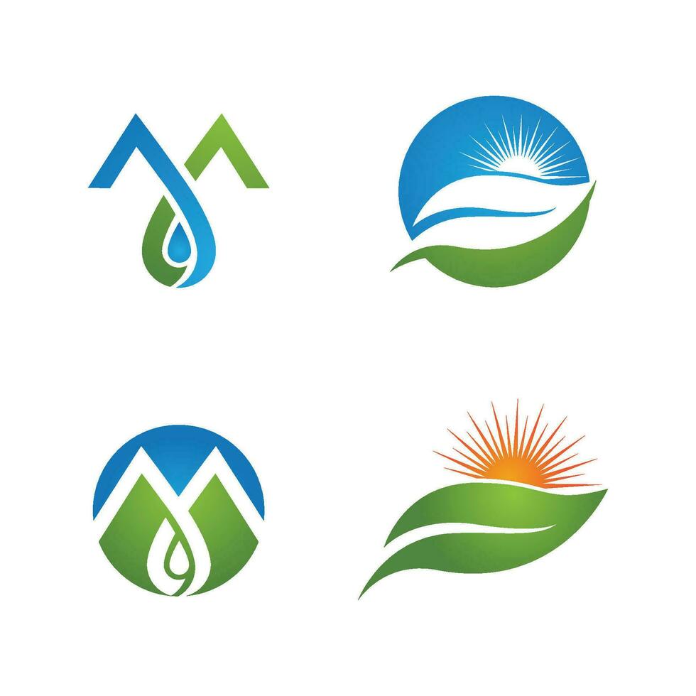 Logos of green Tree leaf ecology vector