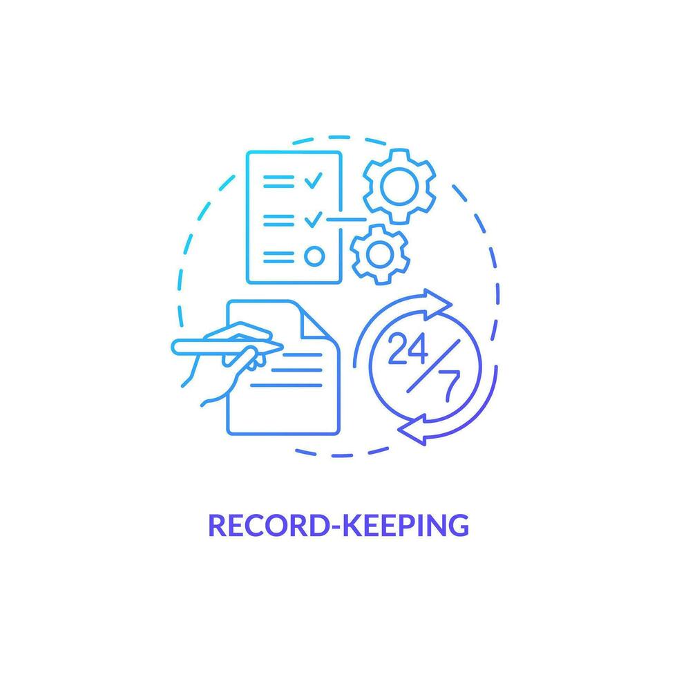Gradient record keeping icon concept, isolated vector, lobbying government thin line illustration. vector