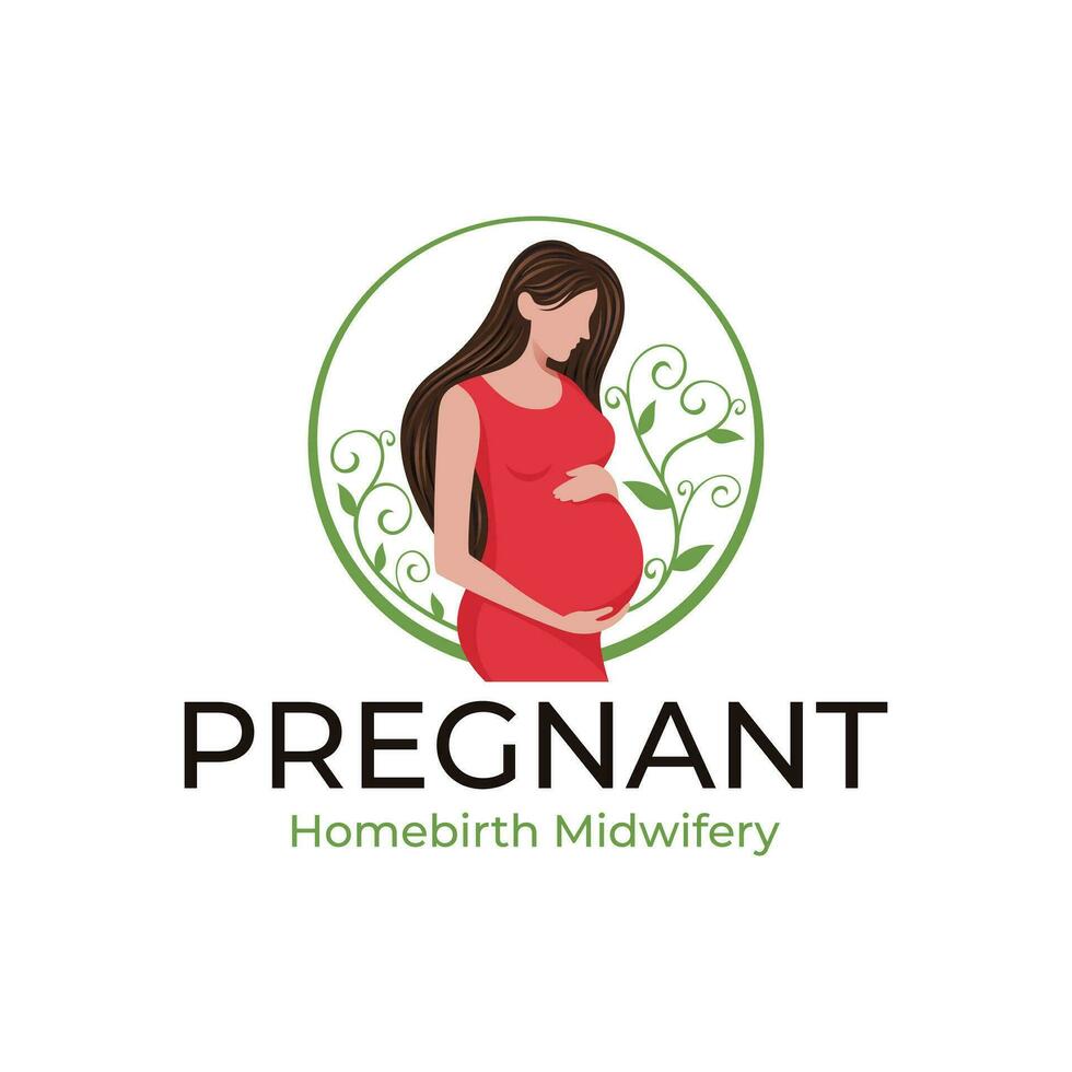 pregnancy logo pregnant woman maternal vector illustration