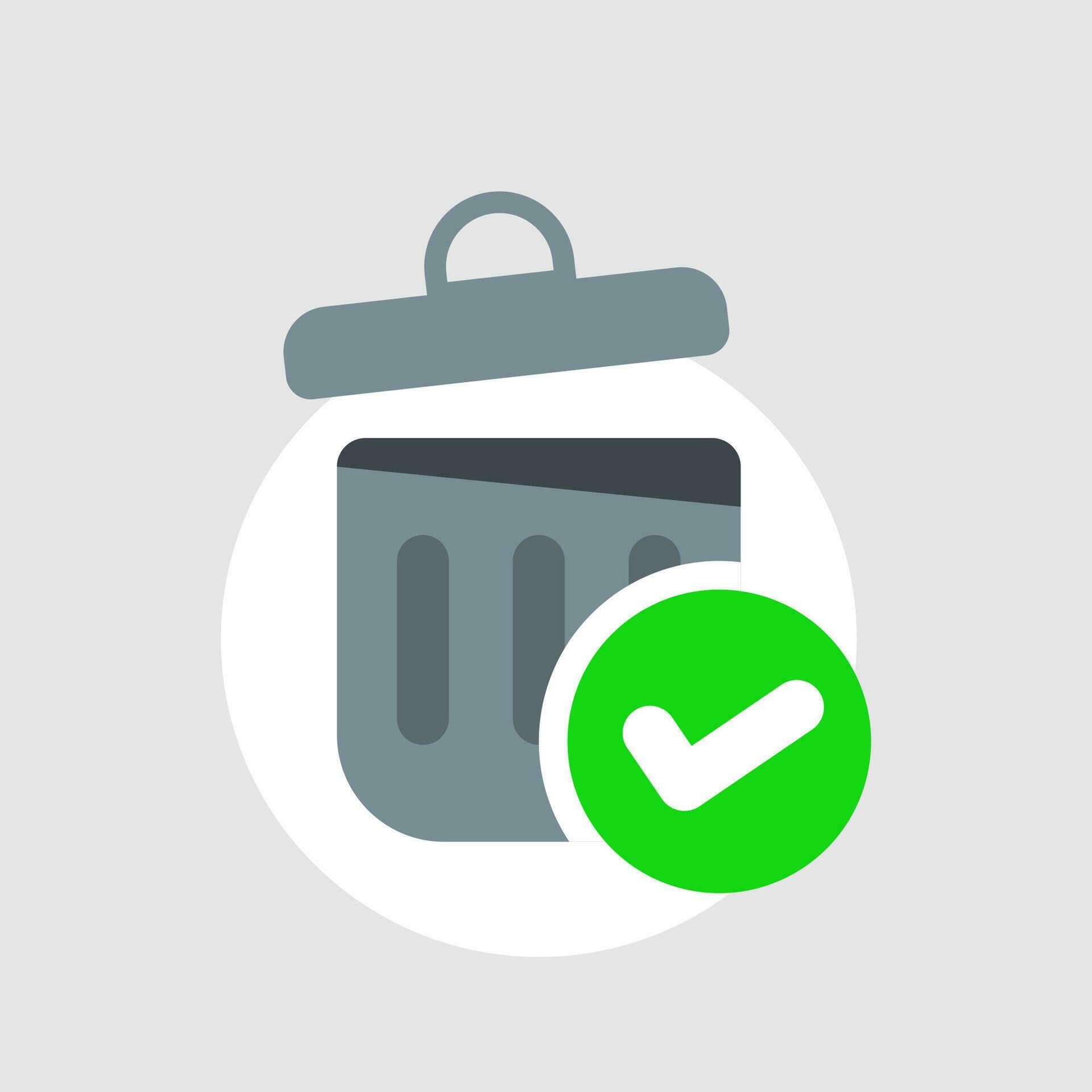 successfully deleted, moved to the trash concept illustration flat