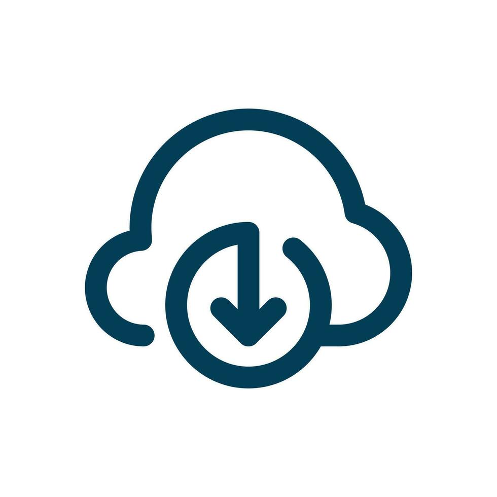 Download from the cloud line icon editable vector