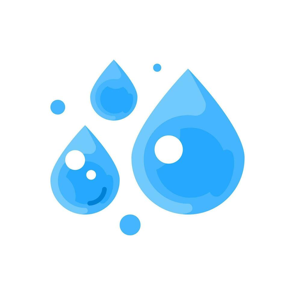 Water Drops, rain concept illustration flat icon, simple vector design