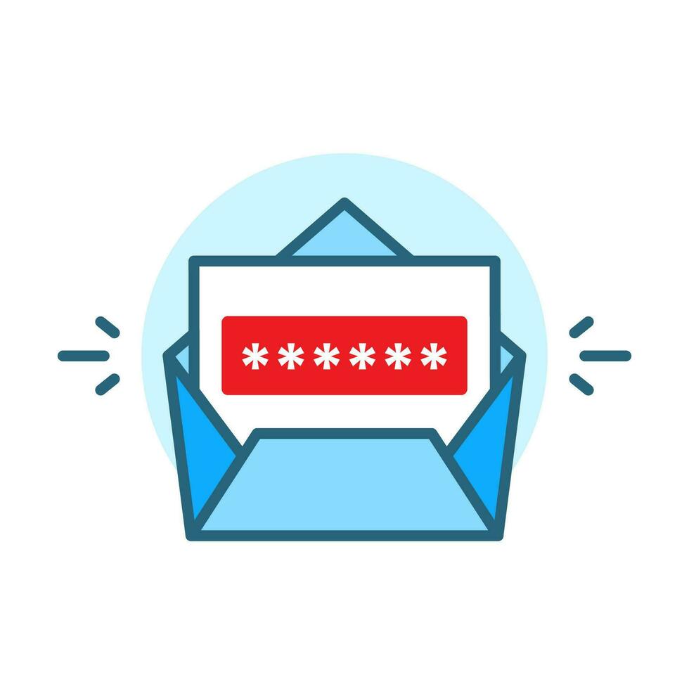 email verification code concept illustration flat icon with line, simple vector design