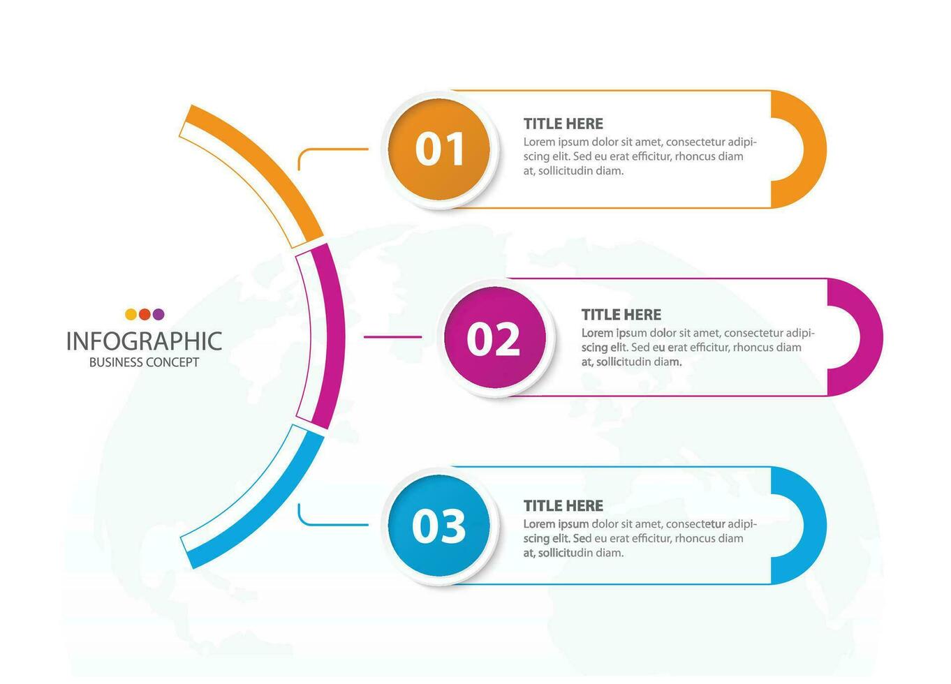 Infographic with 3 steps, process or options. vector