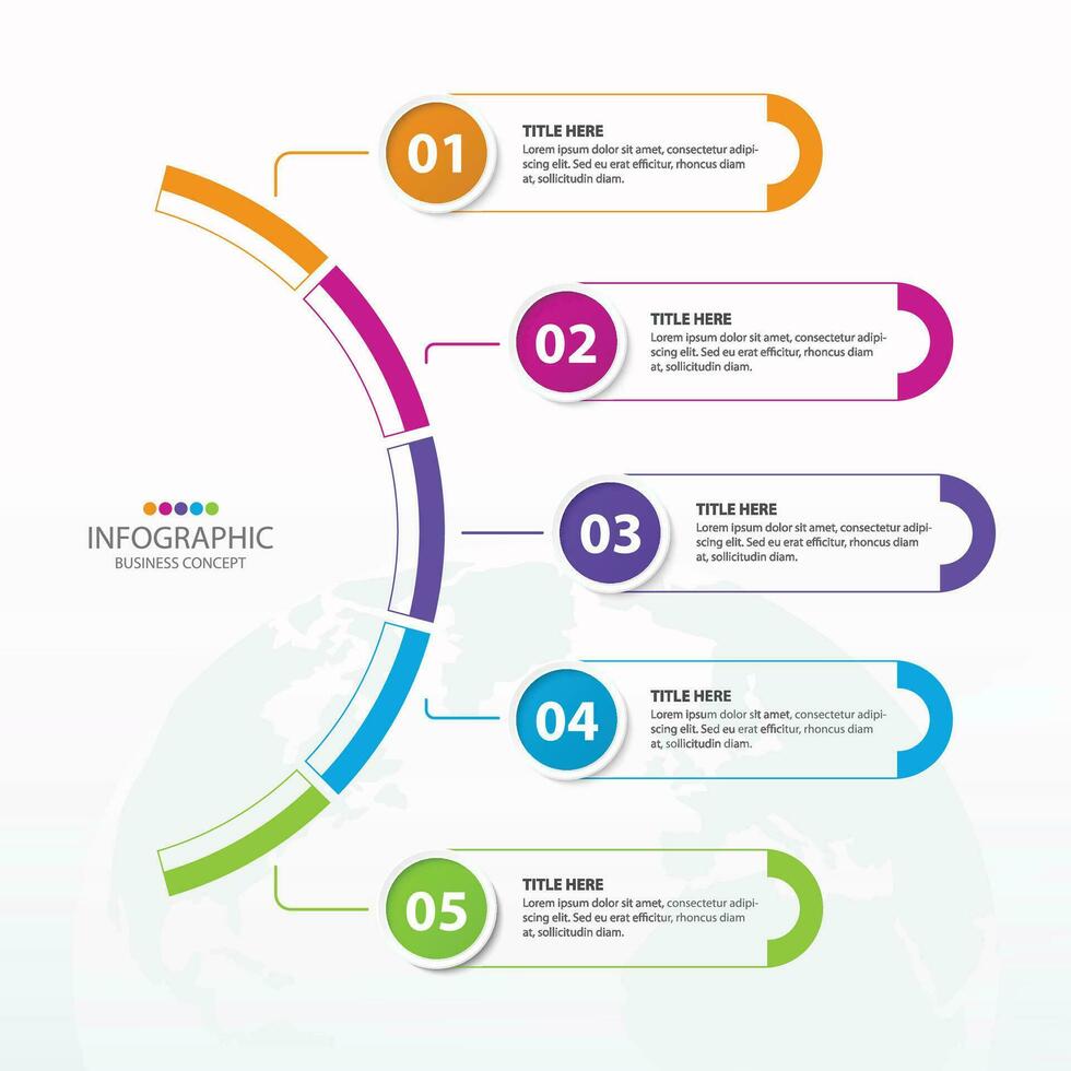 Infographic with 5 steps, process or options. vector