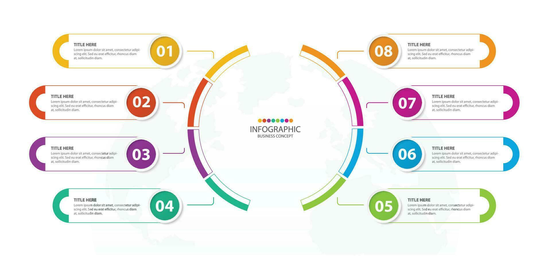 Infographic with 8 steps, process or options. vector