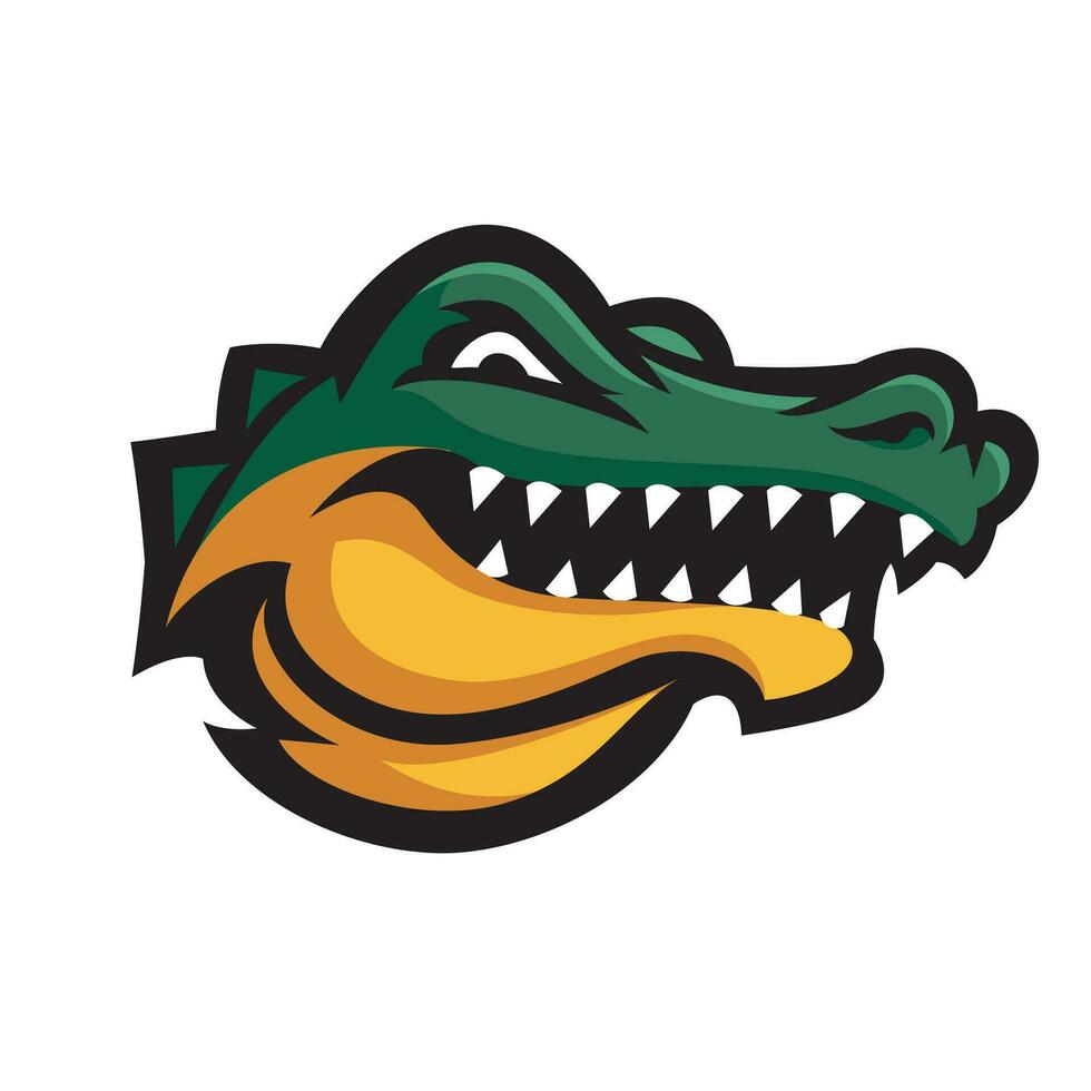 crocodile head mascot logo vector illustration