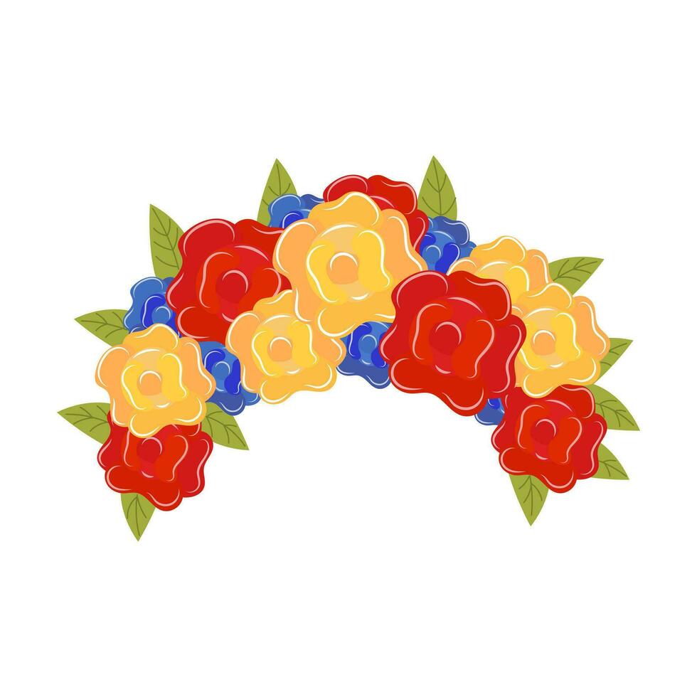 Floral wreath of roses, women's headdress. Illustration. vector