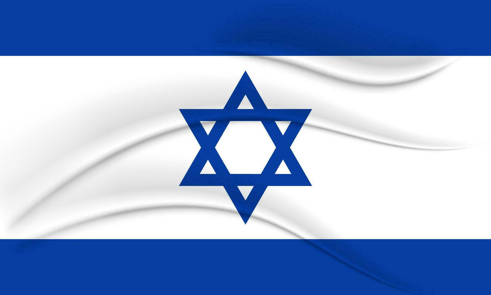 National flag of Israel with silk effect. Israeli Flag. 3D background, vector