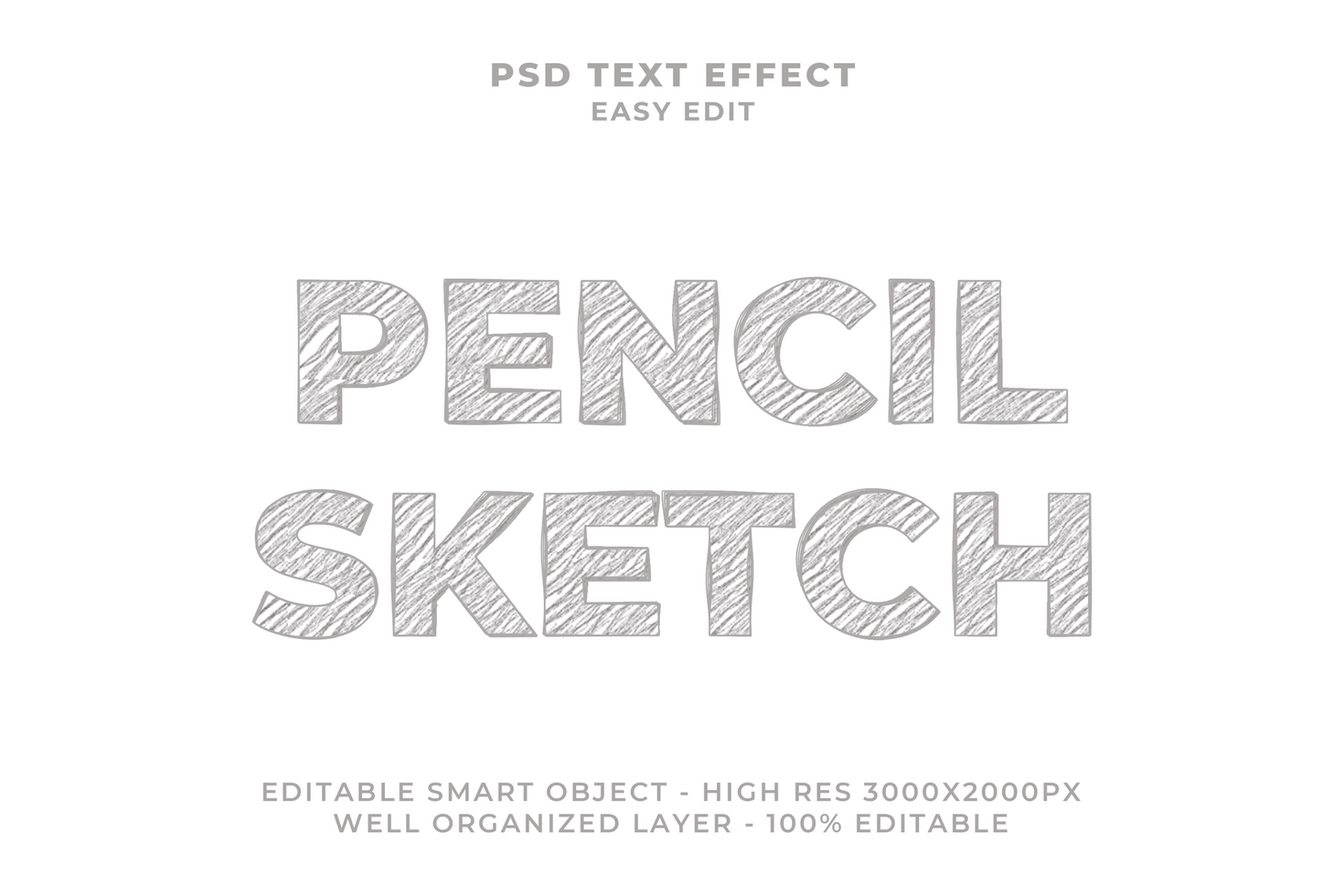 Sketch Text Effect PSD