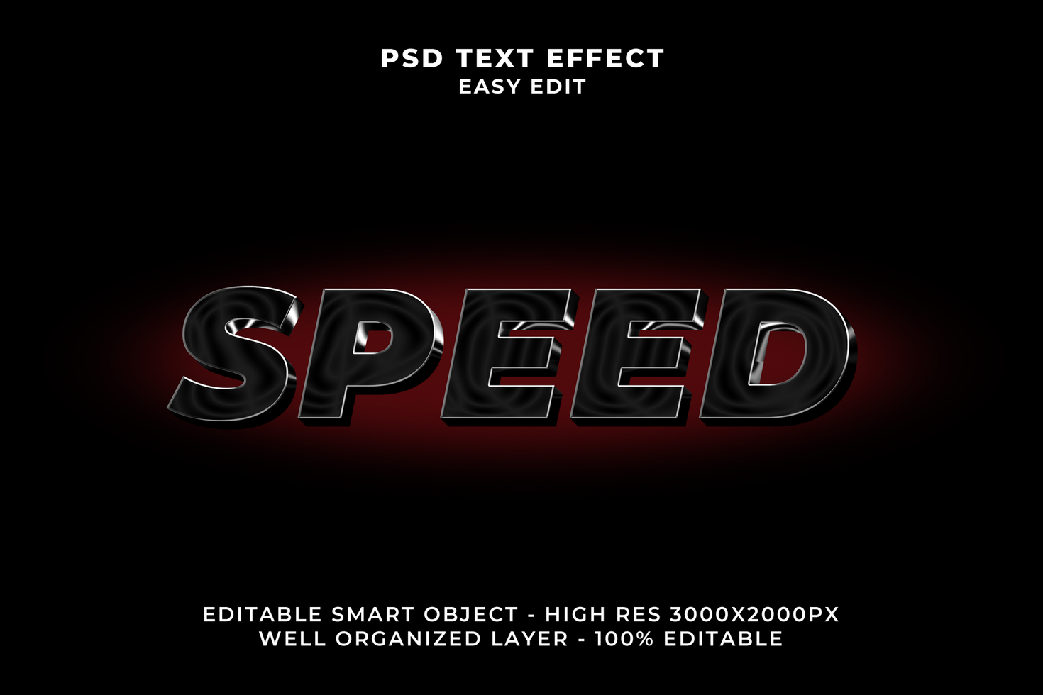 3d velocidad texto efecto psd