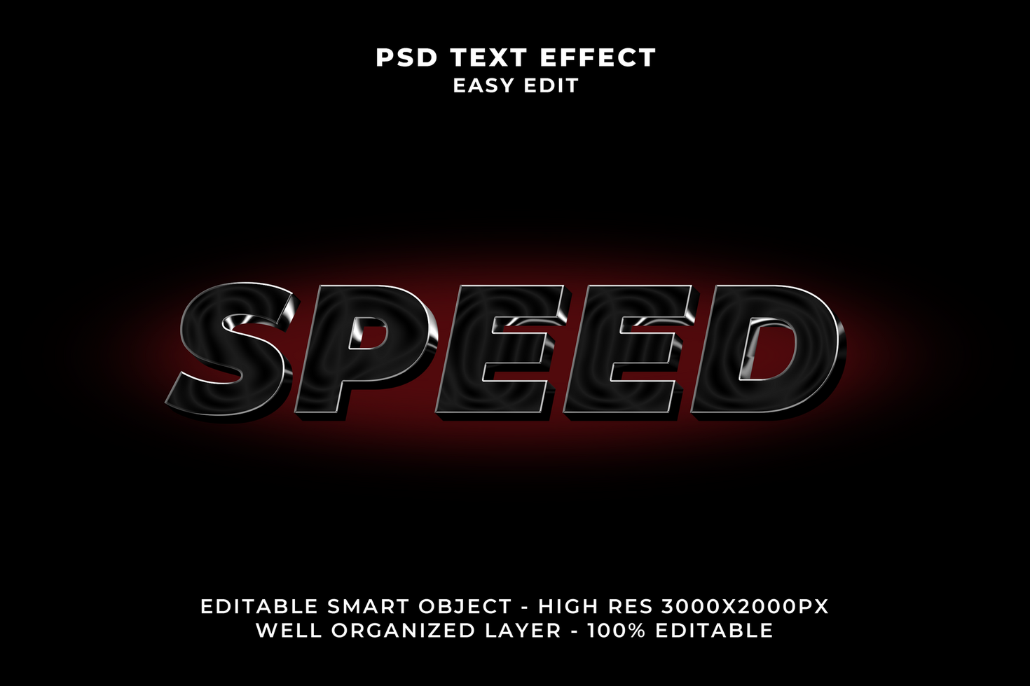 3D Speed Text Effect PSD