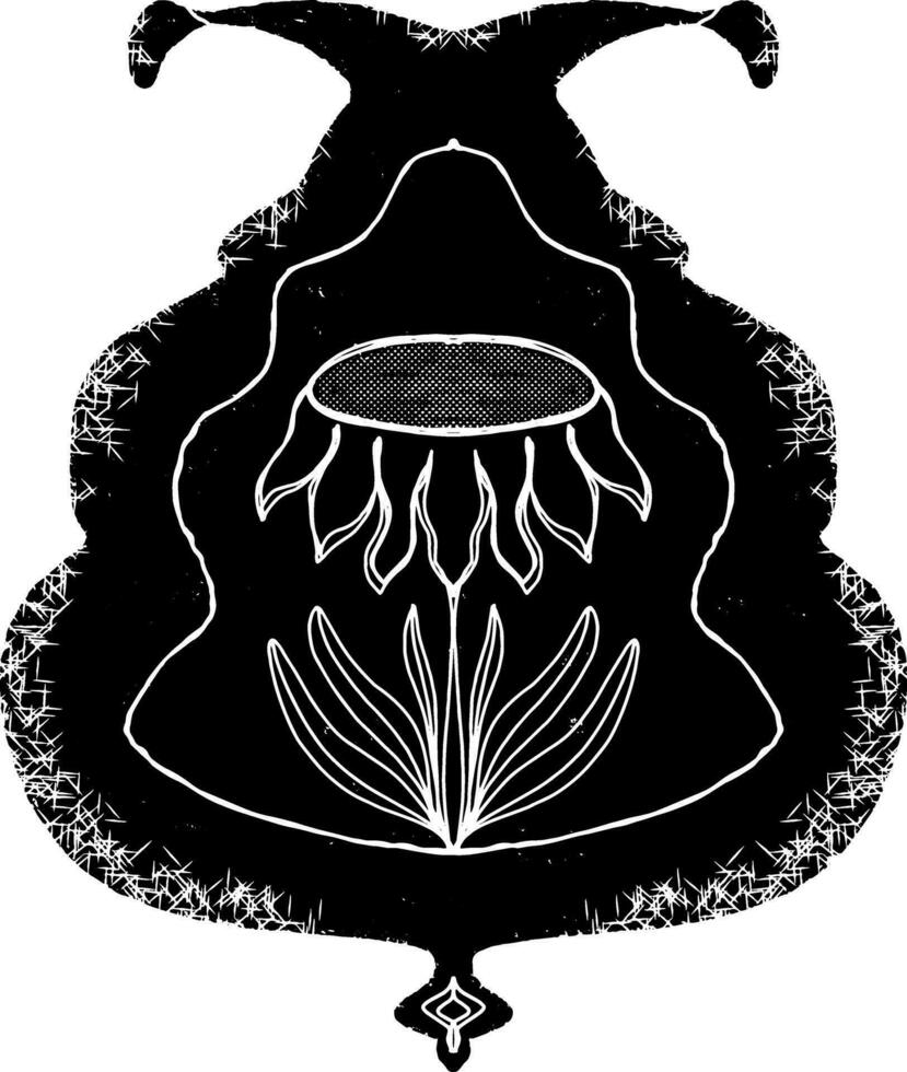 a black and white drawing of a flower vector