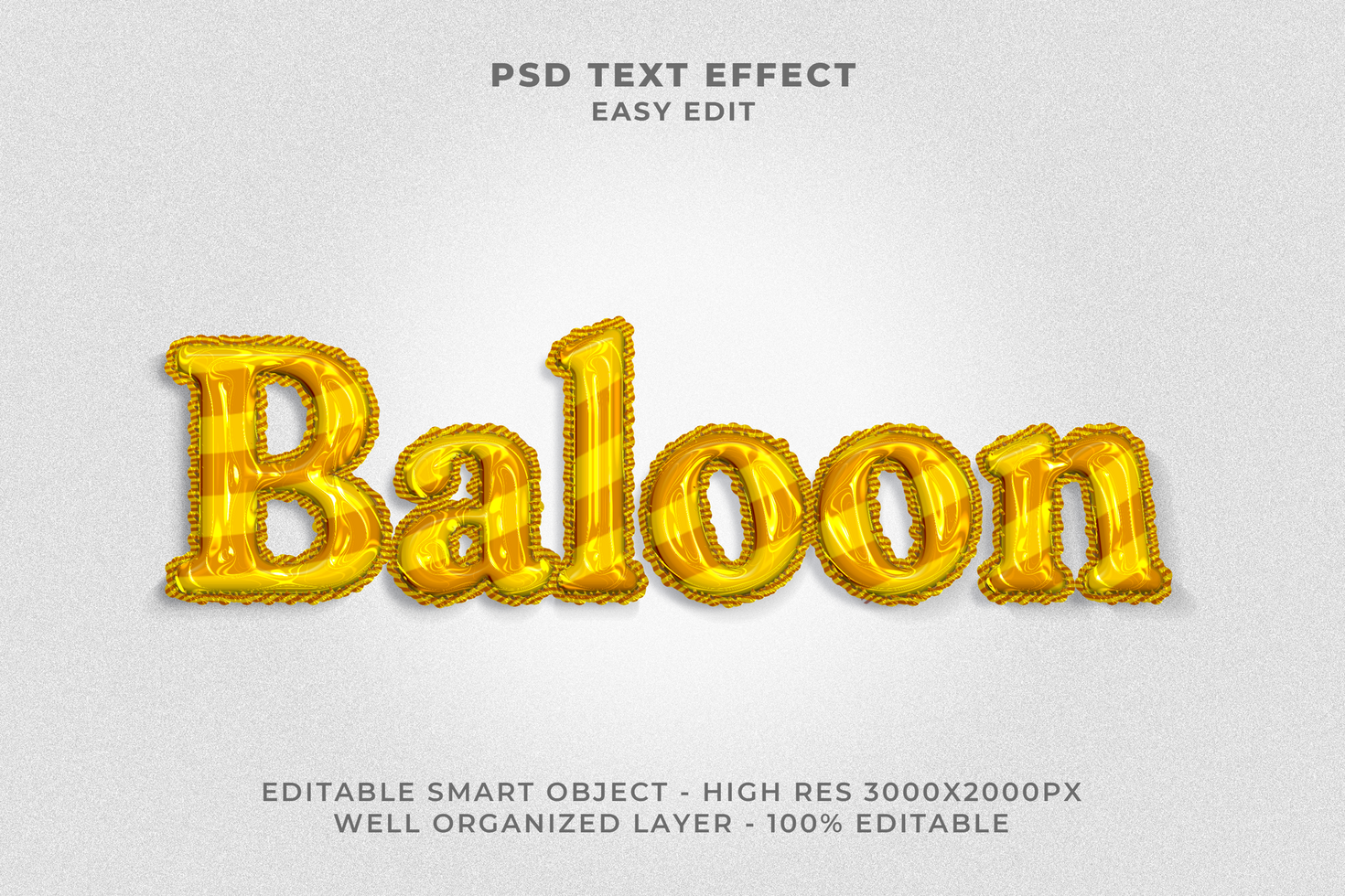 Balloon Text Effect PSD