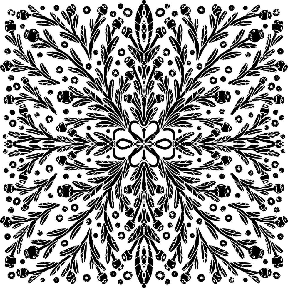 un negro y blanco floral diseño vector