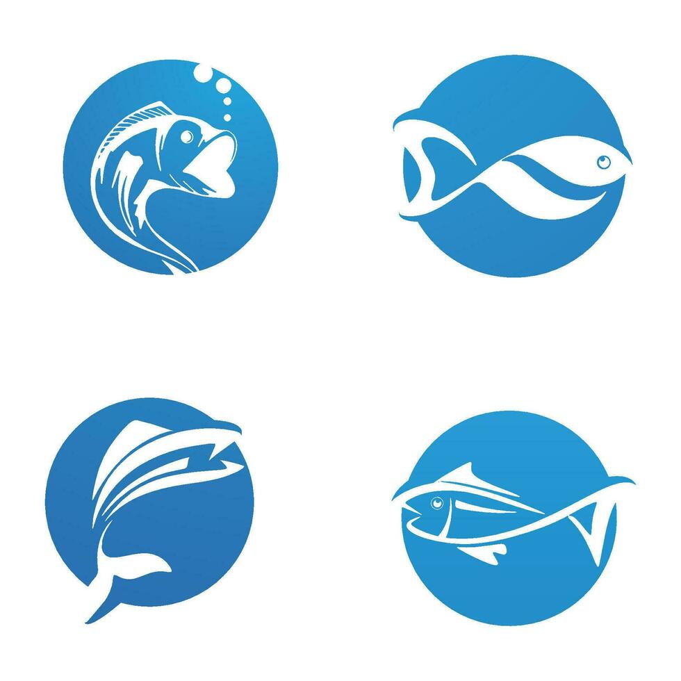 plantilla de logotipo de diseño de icono abstracto de pescado, símbolo de vector creativo de club de pesca o tienda en línea.