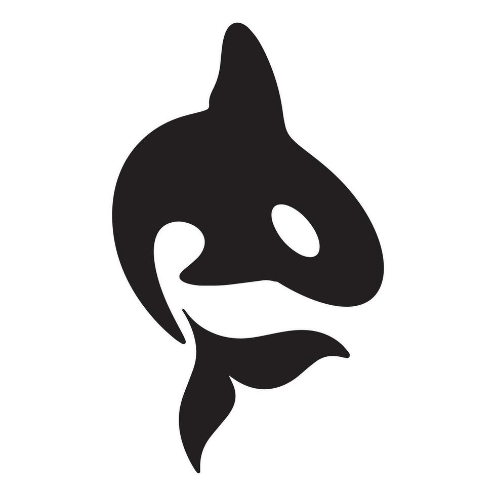 diseño creativo del logotipo de la plantilla animal de ballena orca negra simple. animal submarino asesino. logo para negocios, identidad y marca. vector