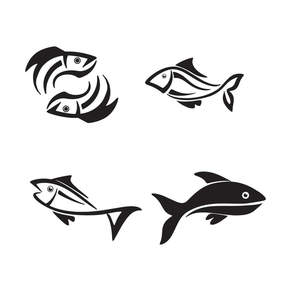 plantilla de logotipo de diseño de icono abstracto de pescado, símbolo de vector creativo de club de pesca o tienda en línea.