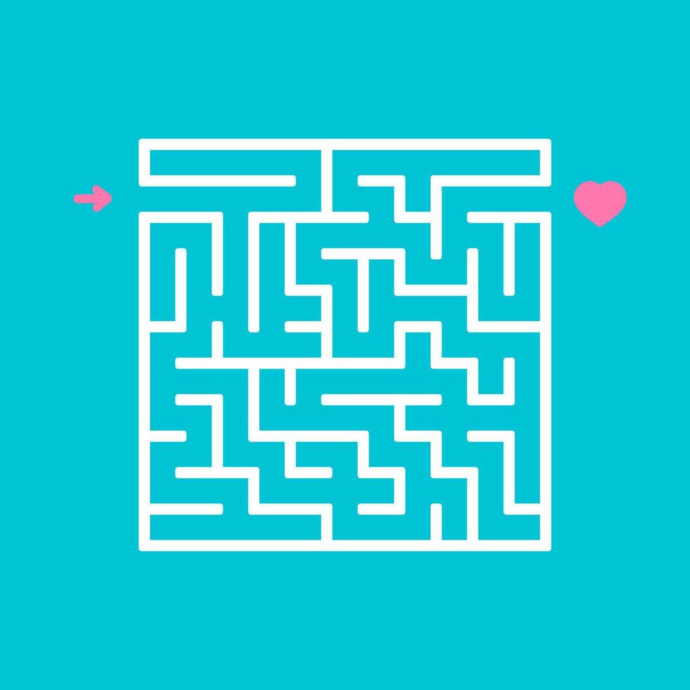 Abstract square maze. Game for kids. Puzzle for children. Labyrinth conundrum. Find the right path. Vector illustration.