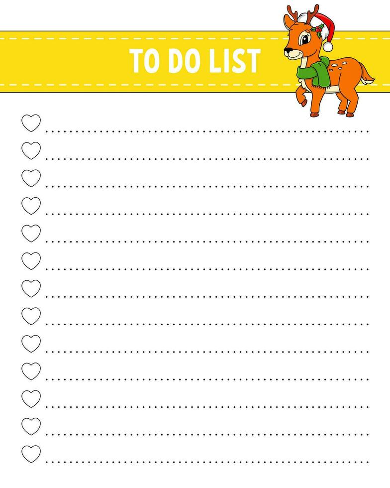 To do list. Printable template. Lined sheet. Handwriting paper. For diary, planner, checklist, wish list. Vector illustration.