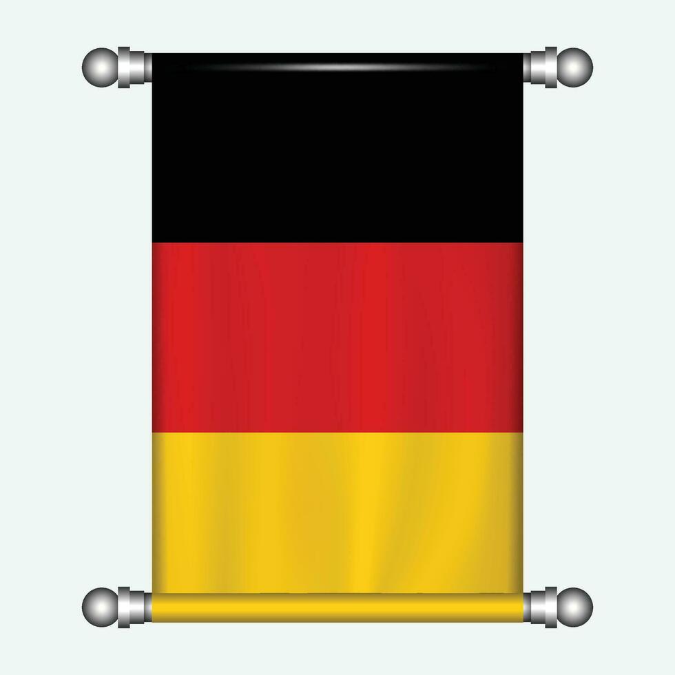 realista colgando bandera de Alemania banderín vector