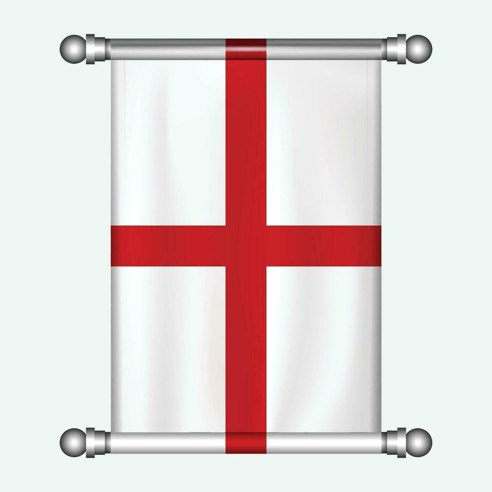 realista colgando bandera de Inglaterra banderín vector