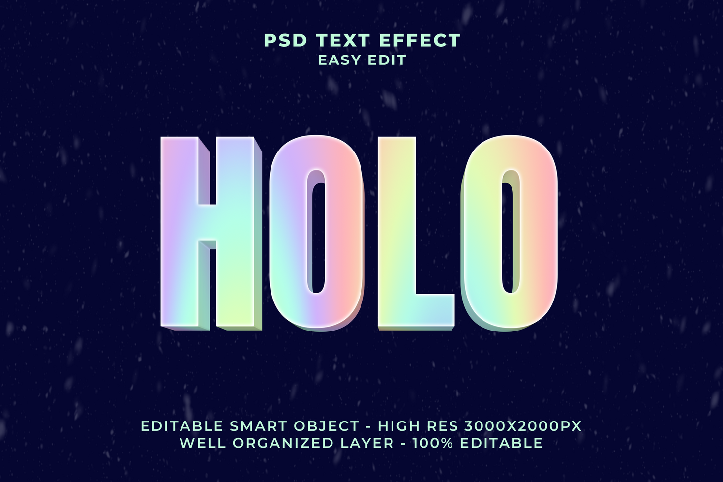 Hologram text effect psd