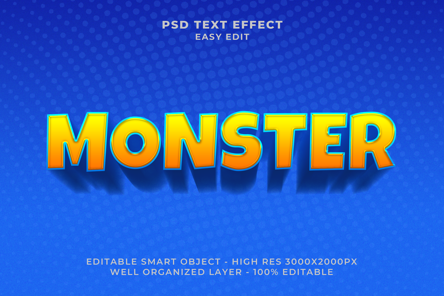 Monster text effect psd