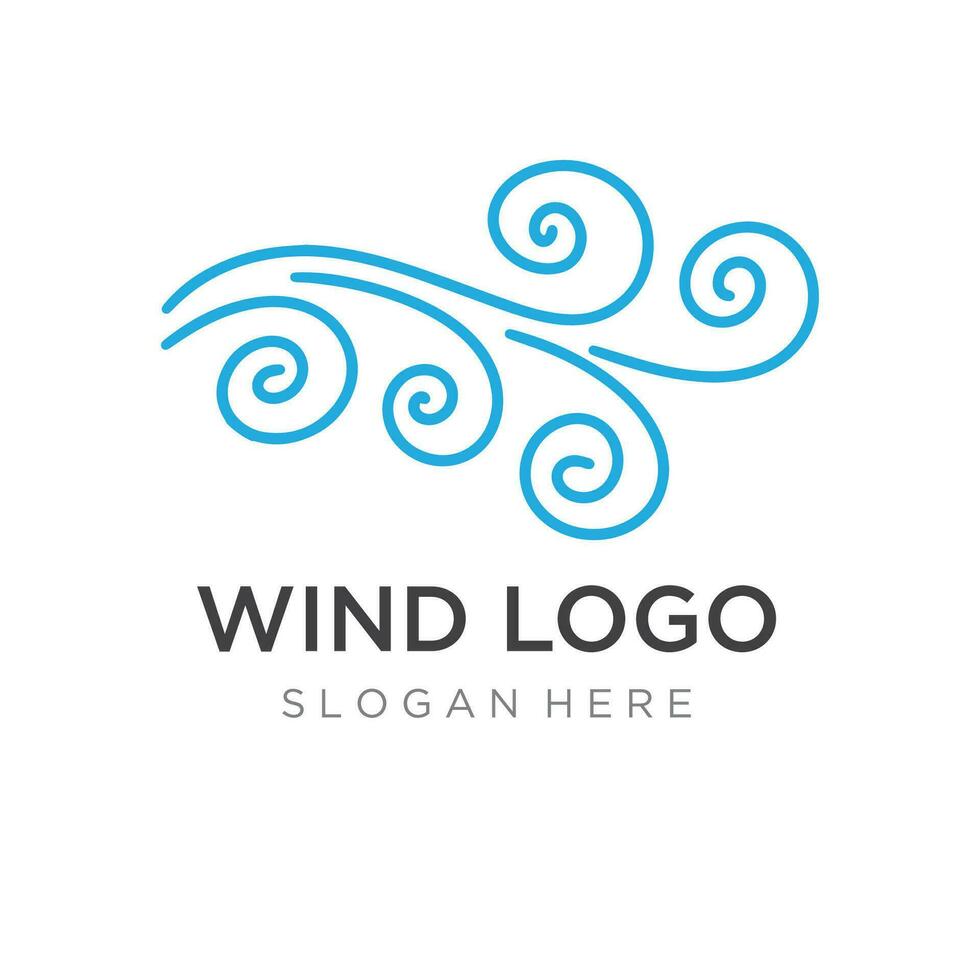 logo diseño modelo ola elemento creativo viento o aire.logo para negocio, web, aire acondicionador. vector