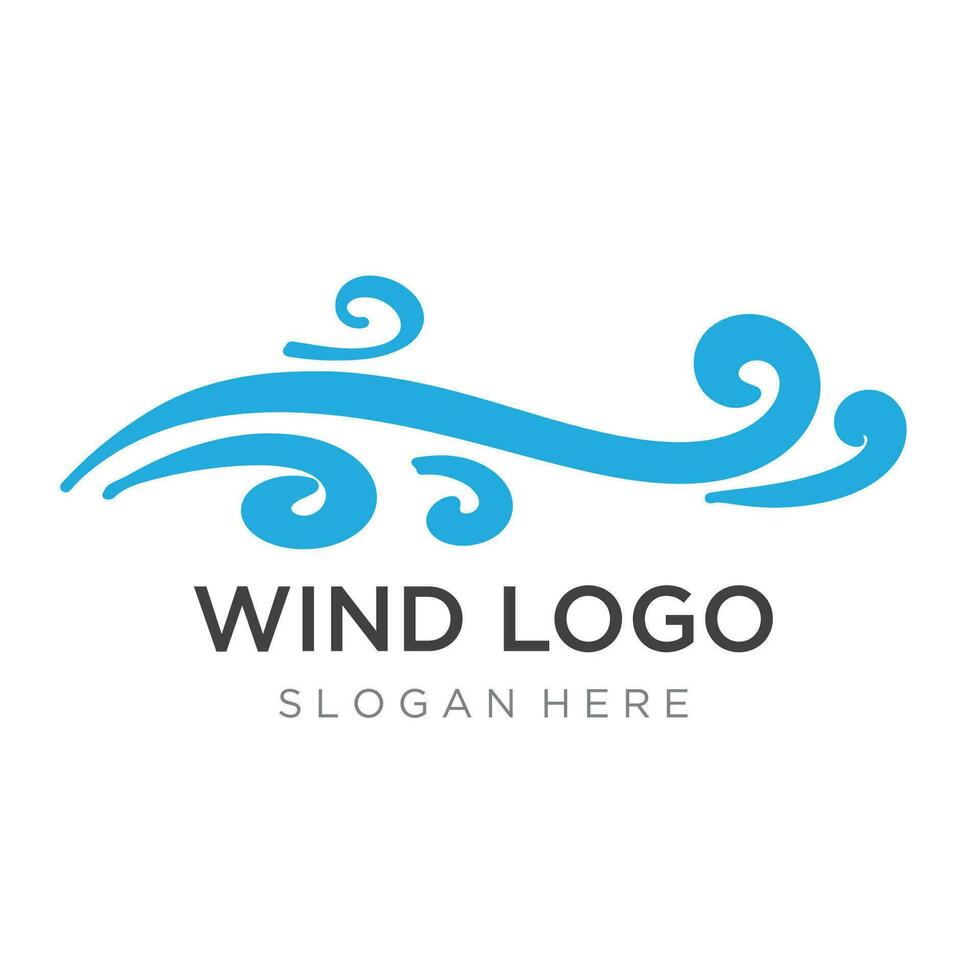 logo diseño modelo ola elemento creativo viento o aire.logo para negocio, web, aire acondicionador. vector