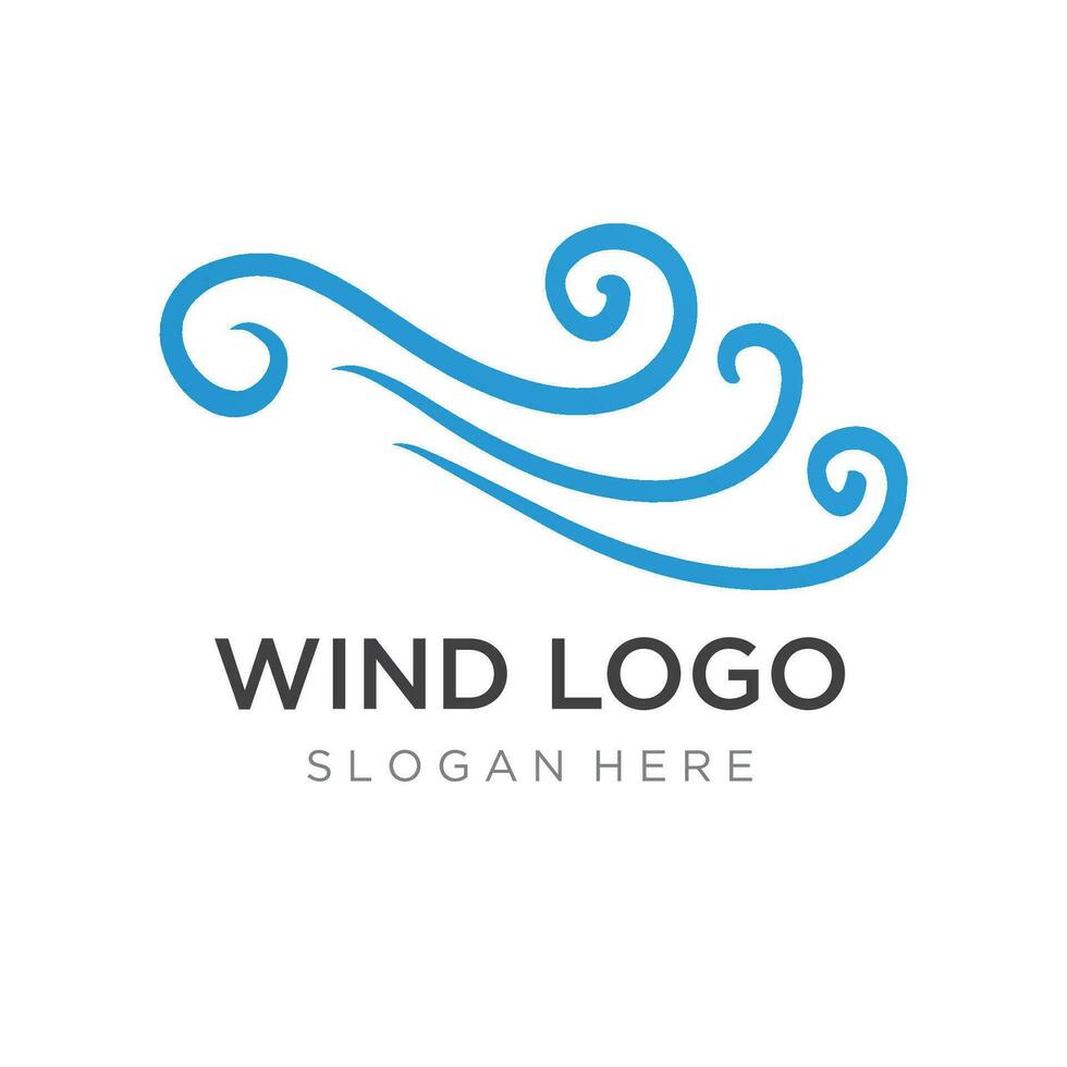 Logo design template wave element creative wind or air.Logo for business, web, air conditioner. vector