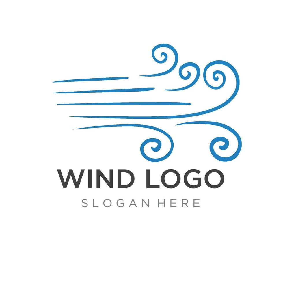 Logo design template wave element creative wind or air.Logo for business, web, air conditioner. vector