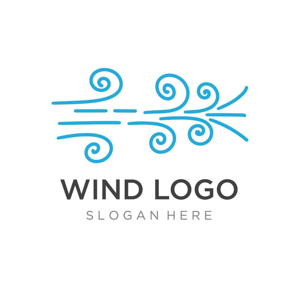 logo diseño modelo ola elemento creativo viento o aire.logo para negocio, web, aire acondicionador. vector