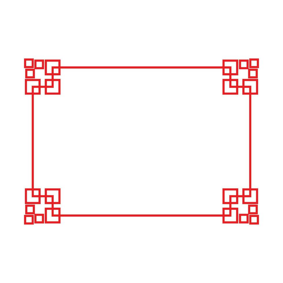 chinese border frame template vector