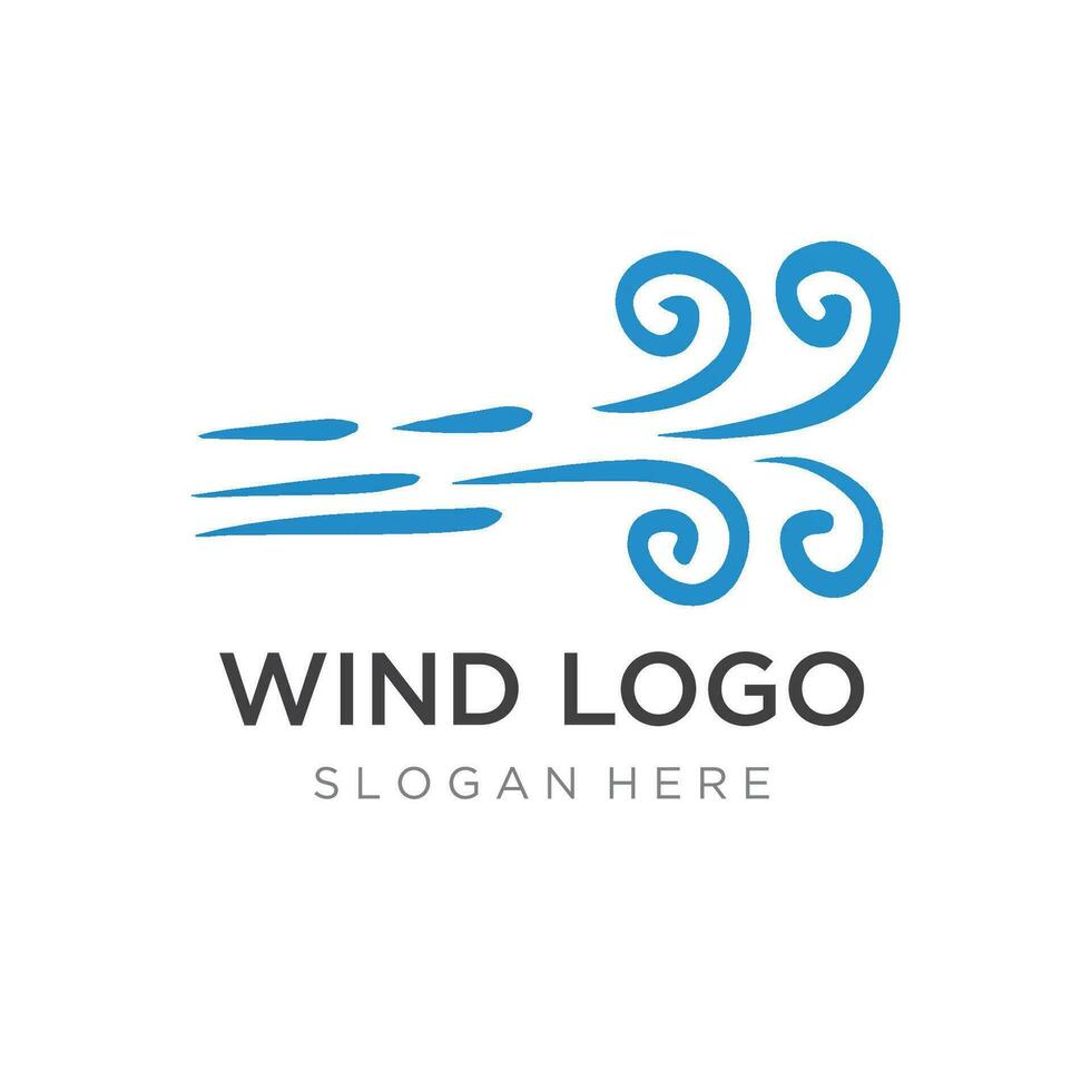 Logo design template wave element creative wind or air.Logo for business, web, air conditioner. vector