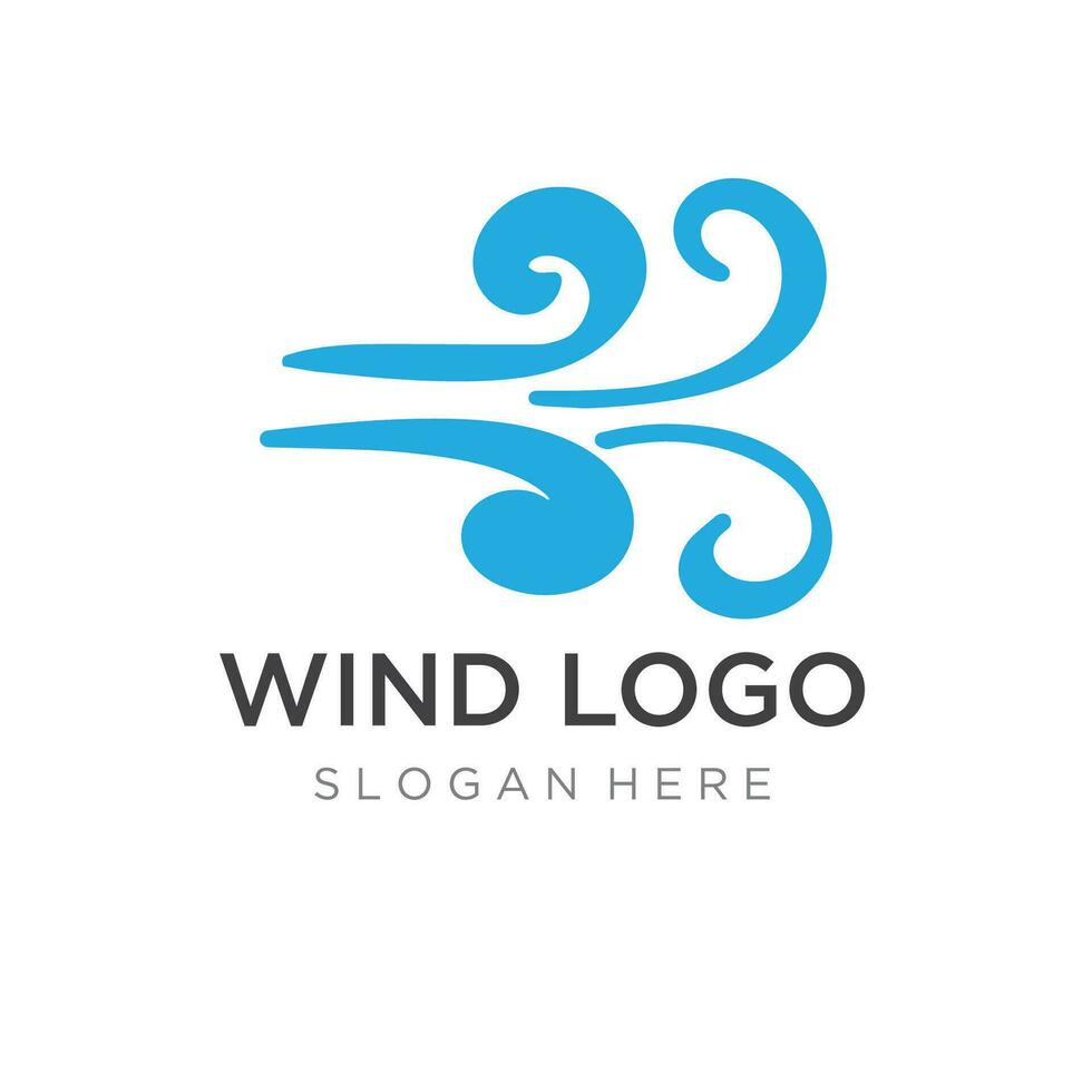 Logo design template wave element creative wind or air.Logo for business, web, air conditioner. vector