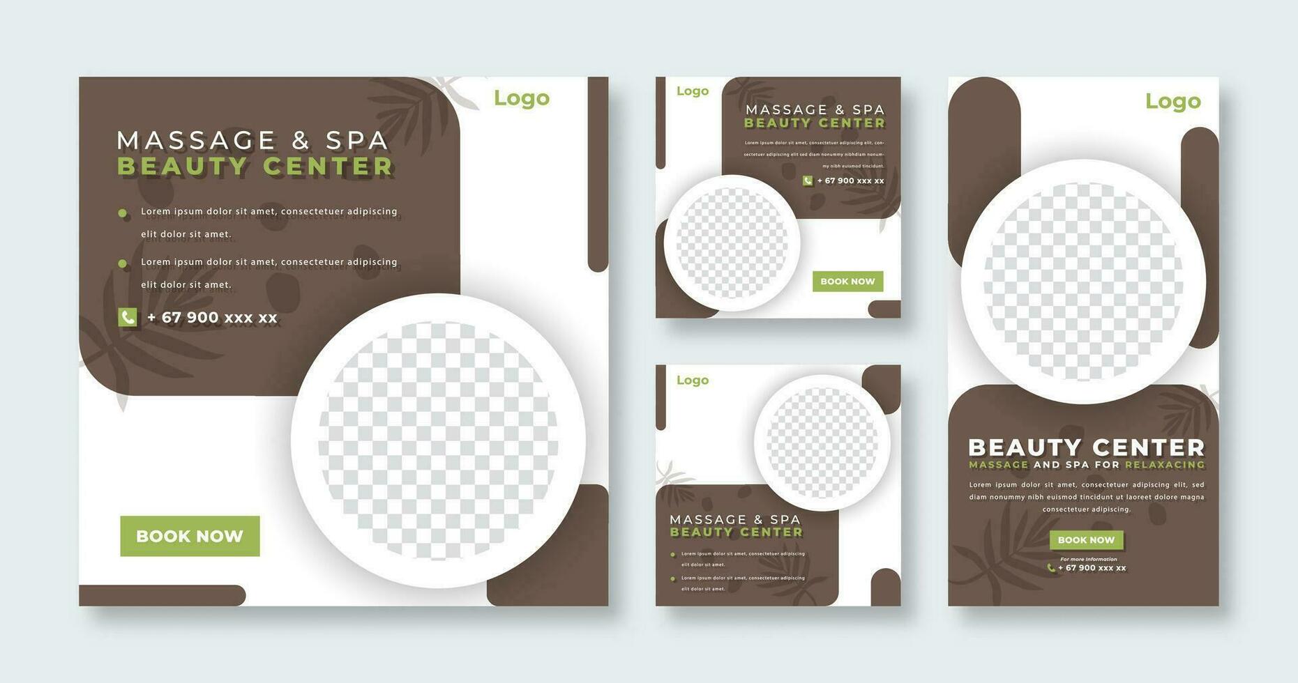 Spa and Massage Social Media Post for Online Marketing Promotion Banner, Story and Web Internet Ads Flyer vector