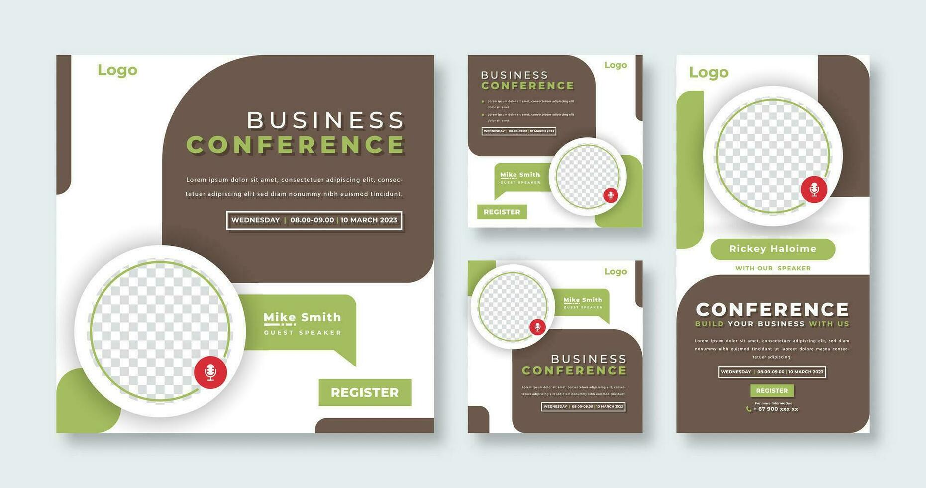 Webinar Digital Business Conference Social Media Post for Online Marketing Promotion Banner and Web Internet Ads Flyer vector