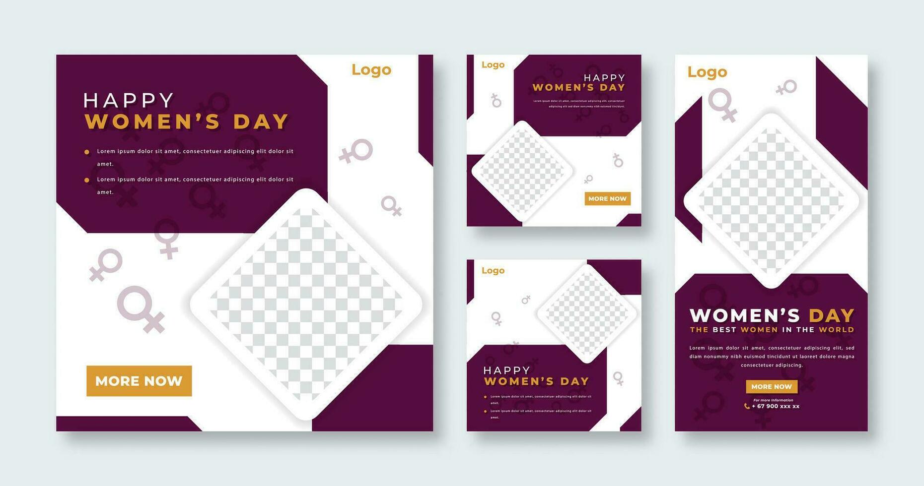 internacional mujer día social medios de comunicación enviar para en línea márketing promoción bandera, historia y web Internet anuncios volantes vector