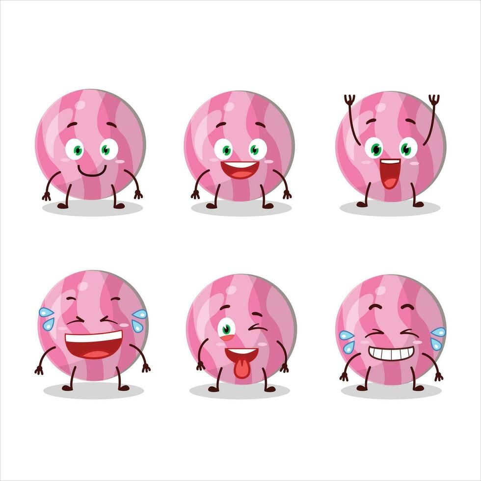 Cartoon character of pink candy with smile expression vector