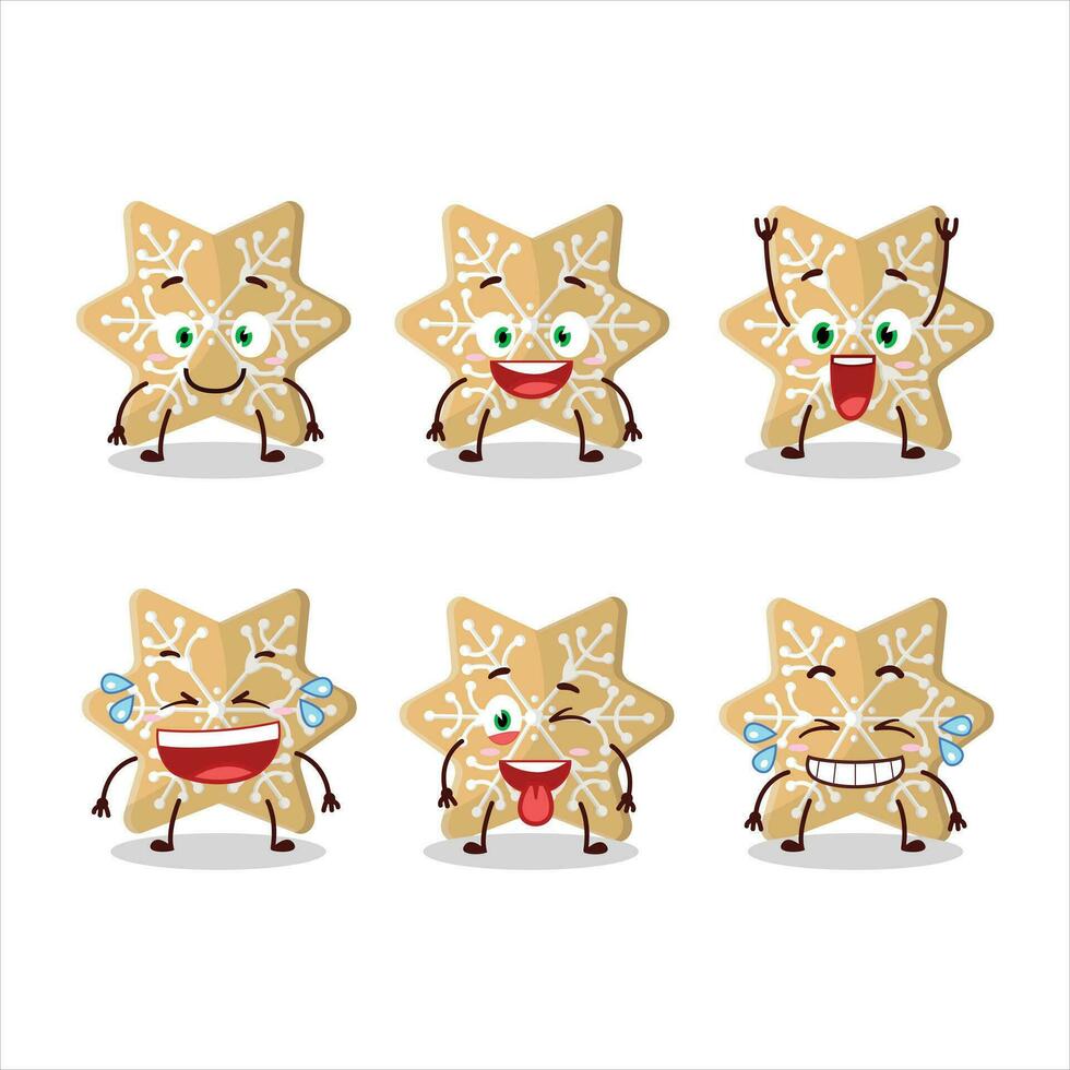 Cartoon character of cookies snow with smile expression vector