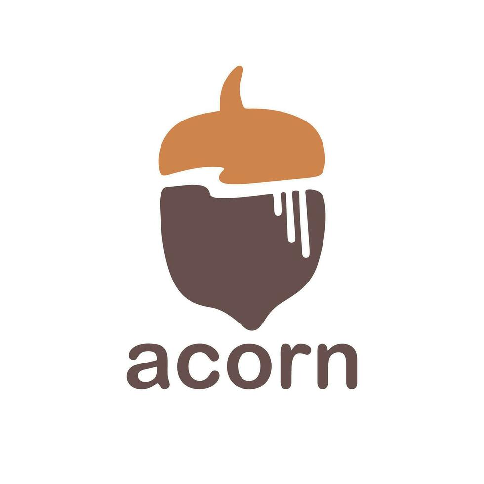 Acorn logo template design with leaves with editable vector illustration.