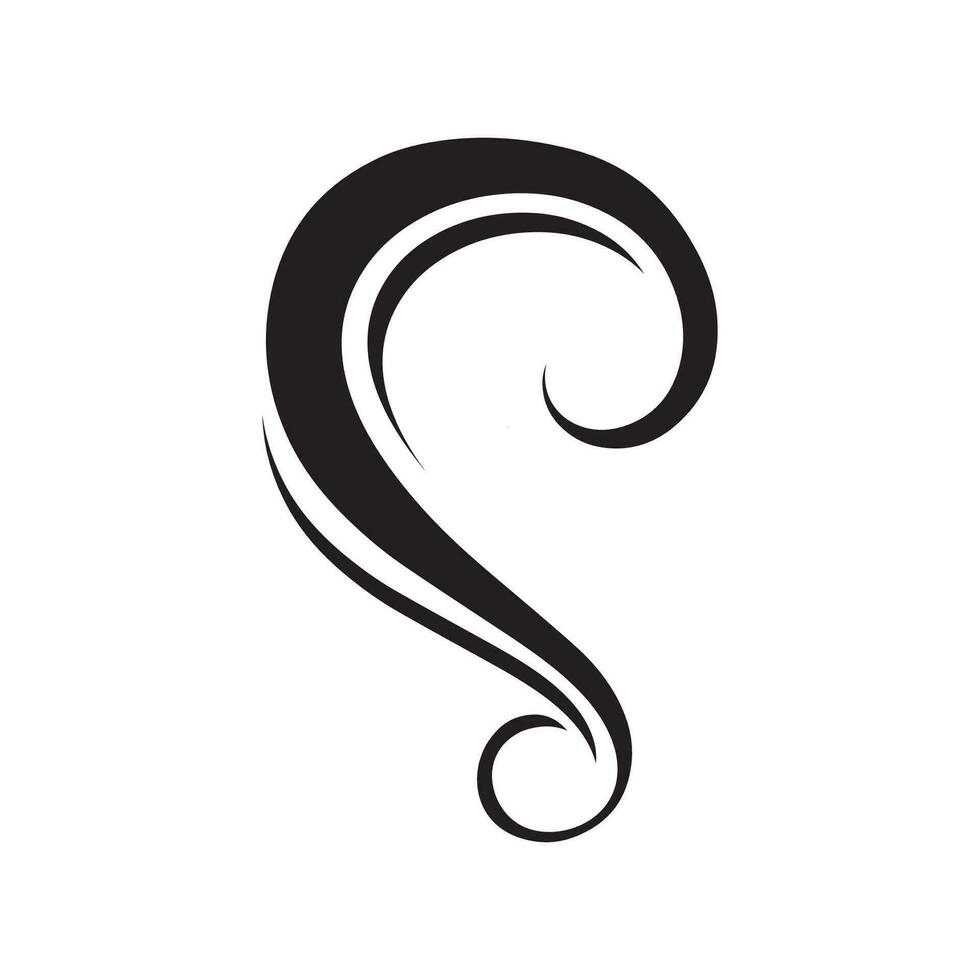 Beautiful hair wave abstract Logo design.Logo for business, salon, beauty, hairdresser, care. vector