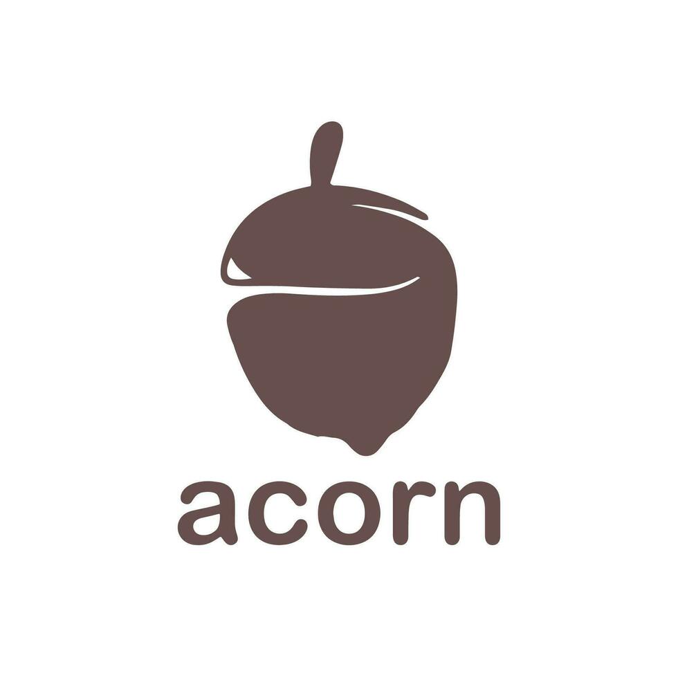 Acorn logo template design with leaves with editable vector illustration.