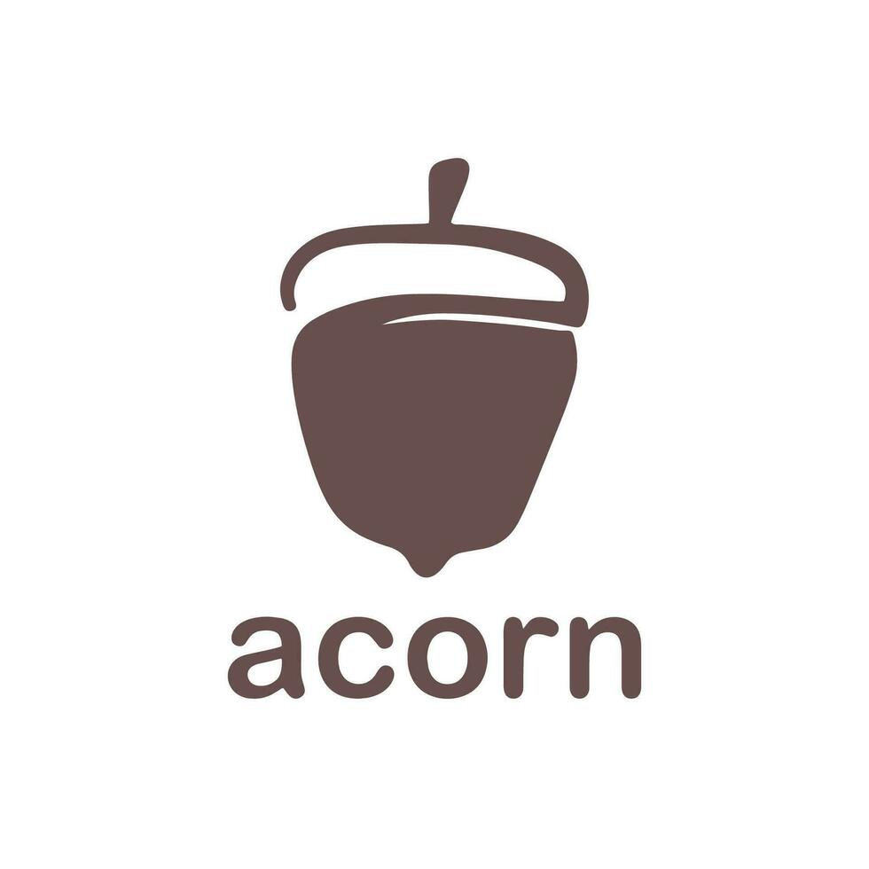 Acorn logo template design with leaves with editable vector illustration.